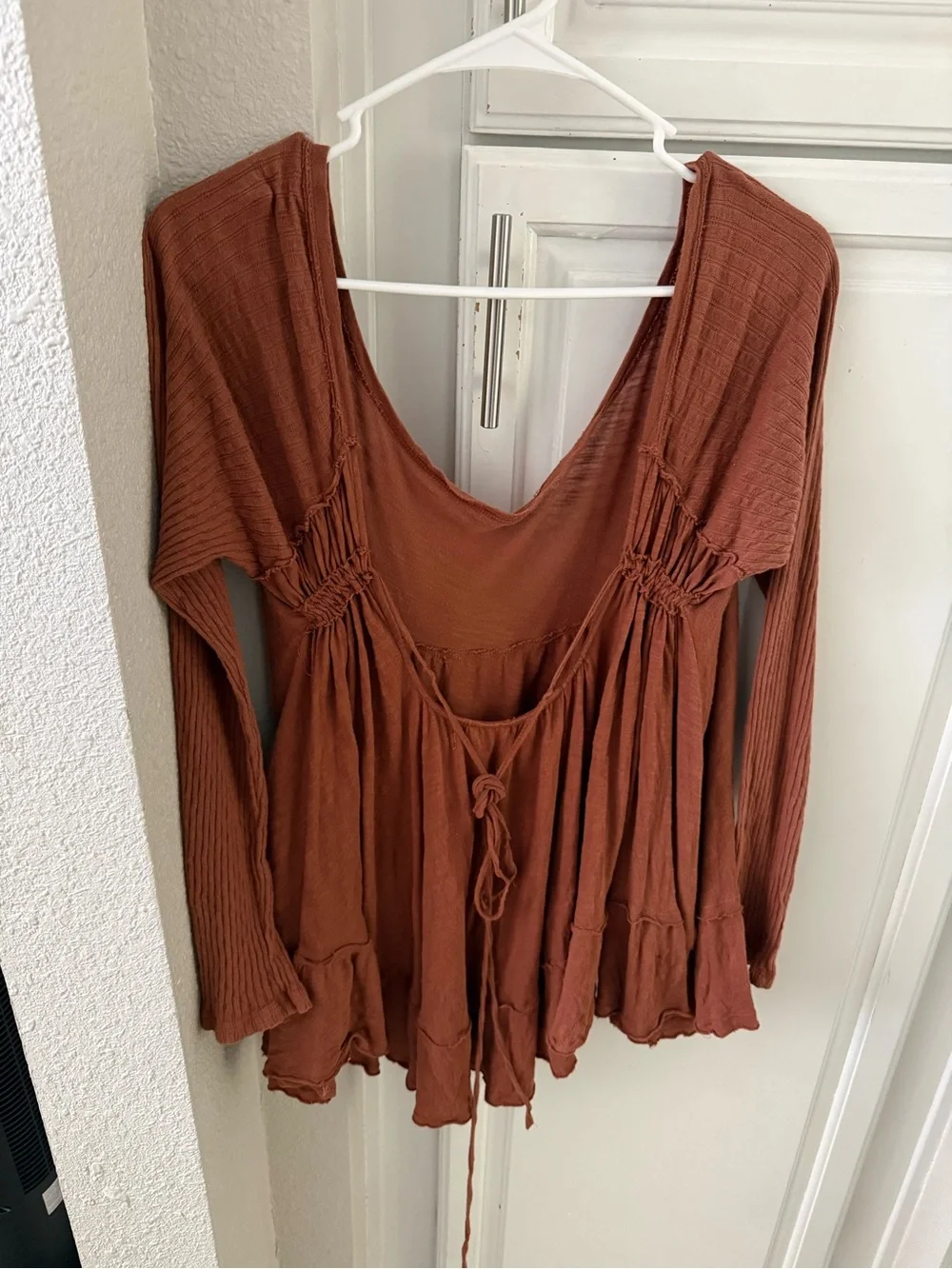 Free People we the free sundae top Rust Tie-Back Flowy Tunic